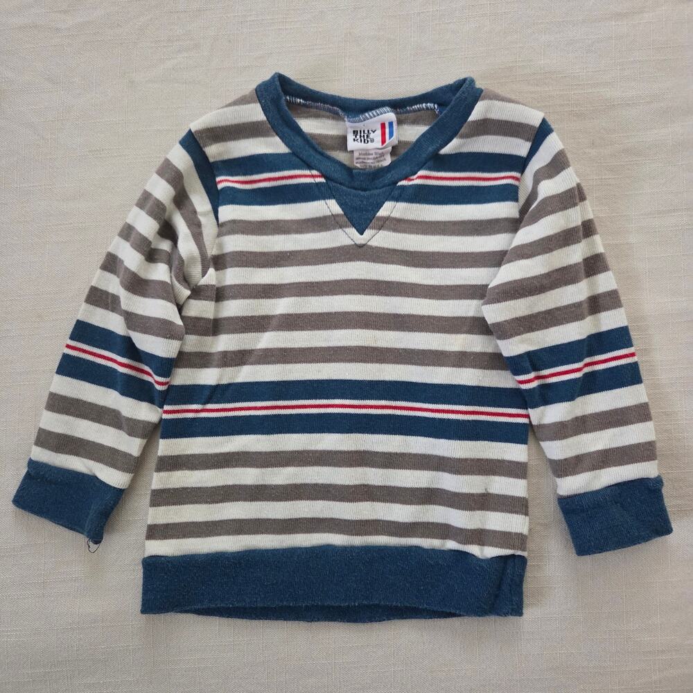 Vintage Gray/Blue Striped Long Sleeve 2t